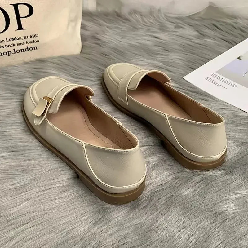 mocassin beige femme