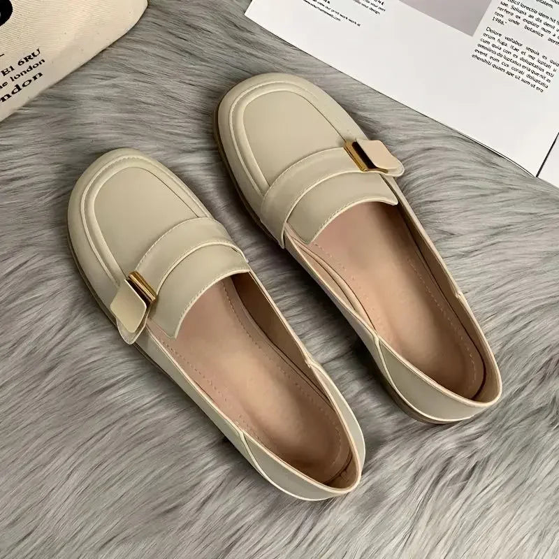 mocassin beige femme