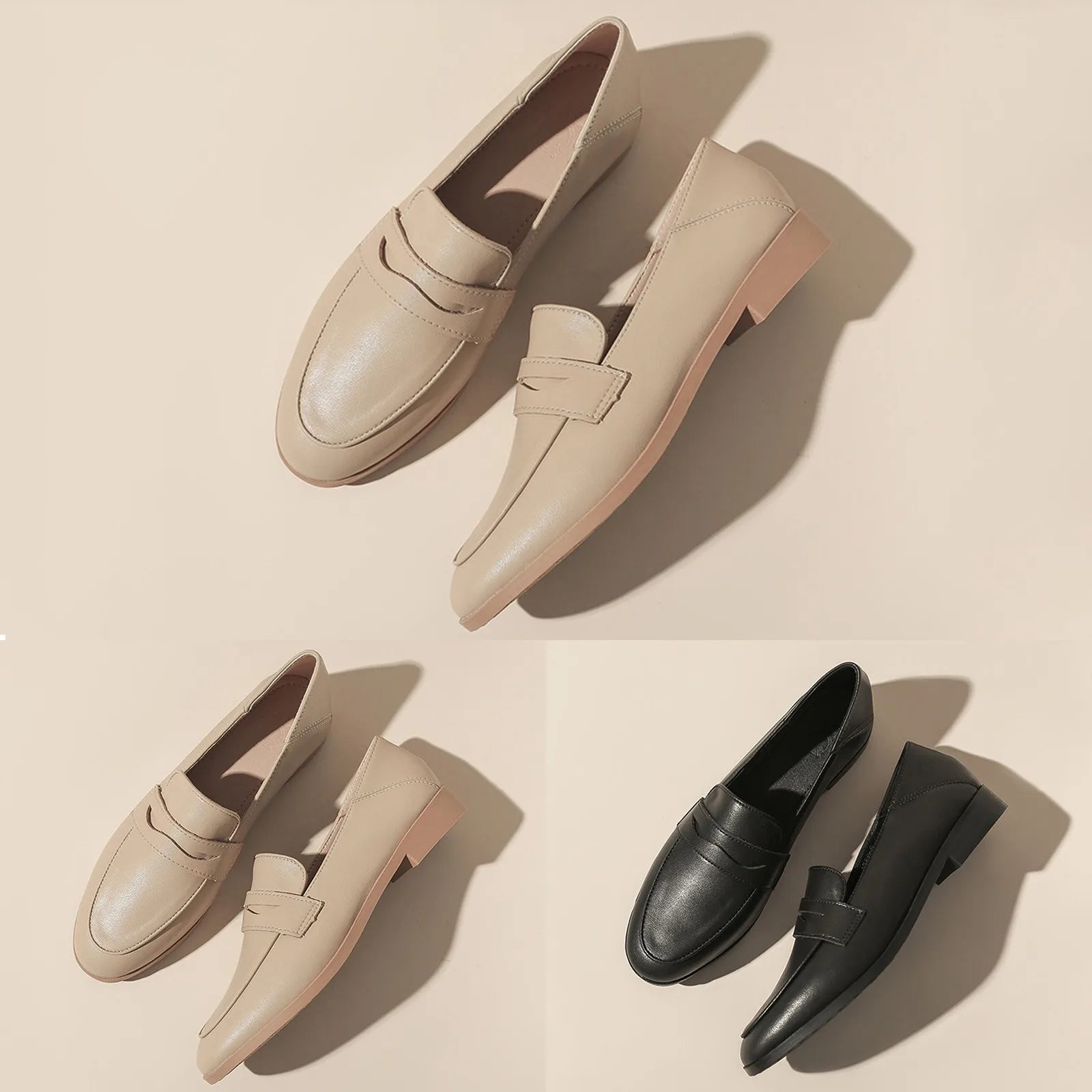 Mocassin crème femme